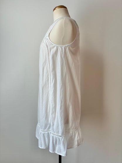 Artisan NY White Babydoll Sleep-dress, 100% Cotton, Size Medium