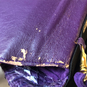 1980’s Purple Suede & Reptile Handbag