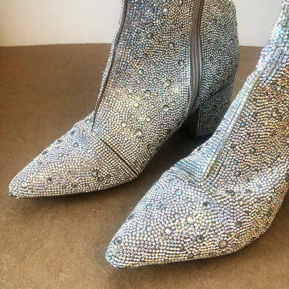 Pre-Owned Betsey Johnson Rhinestone Kyla Ankle Boots, Size 8 M