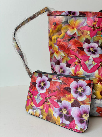 New Rebecca Minkoff 2 Piece Everywhere Floral Tote, Material: Textured PVC