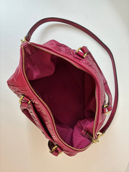 Pre-Owned Berry Coach Madison Gathered Leather Satchel