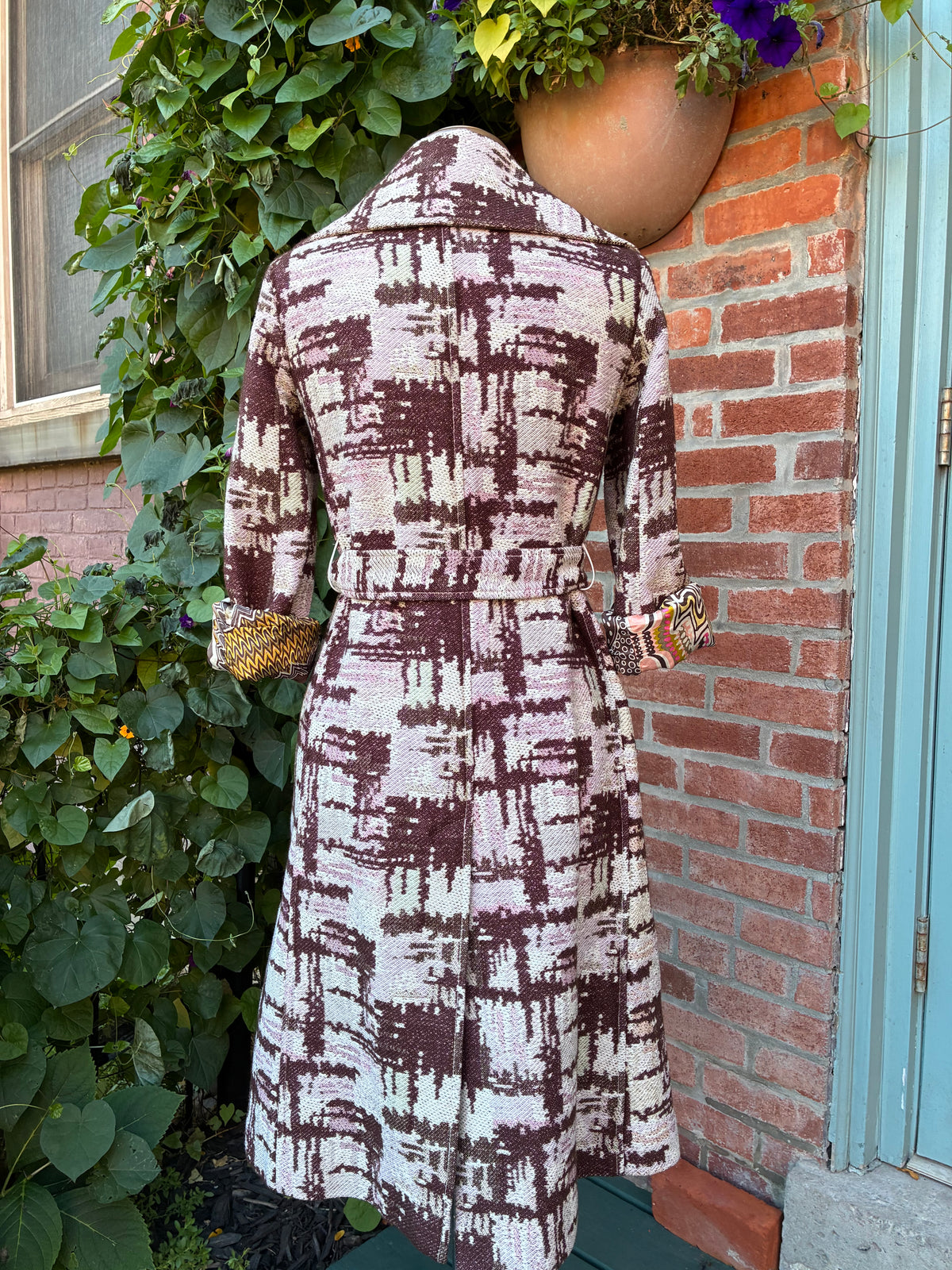 Y2K Pre-Owned Missoni Wool-Blend Knit Jacquard Coat, Size Small