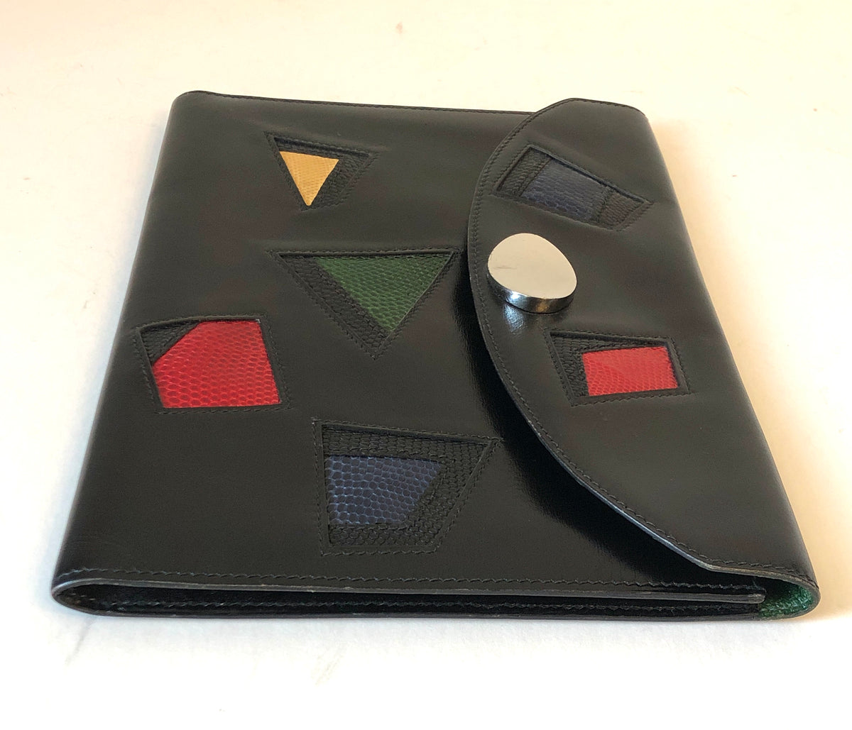 Pre-Owned Vintage 1980’s Hermès Leather and Lizard Block Pochette Rio Clutch Bag