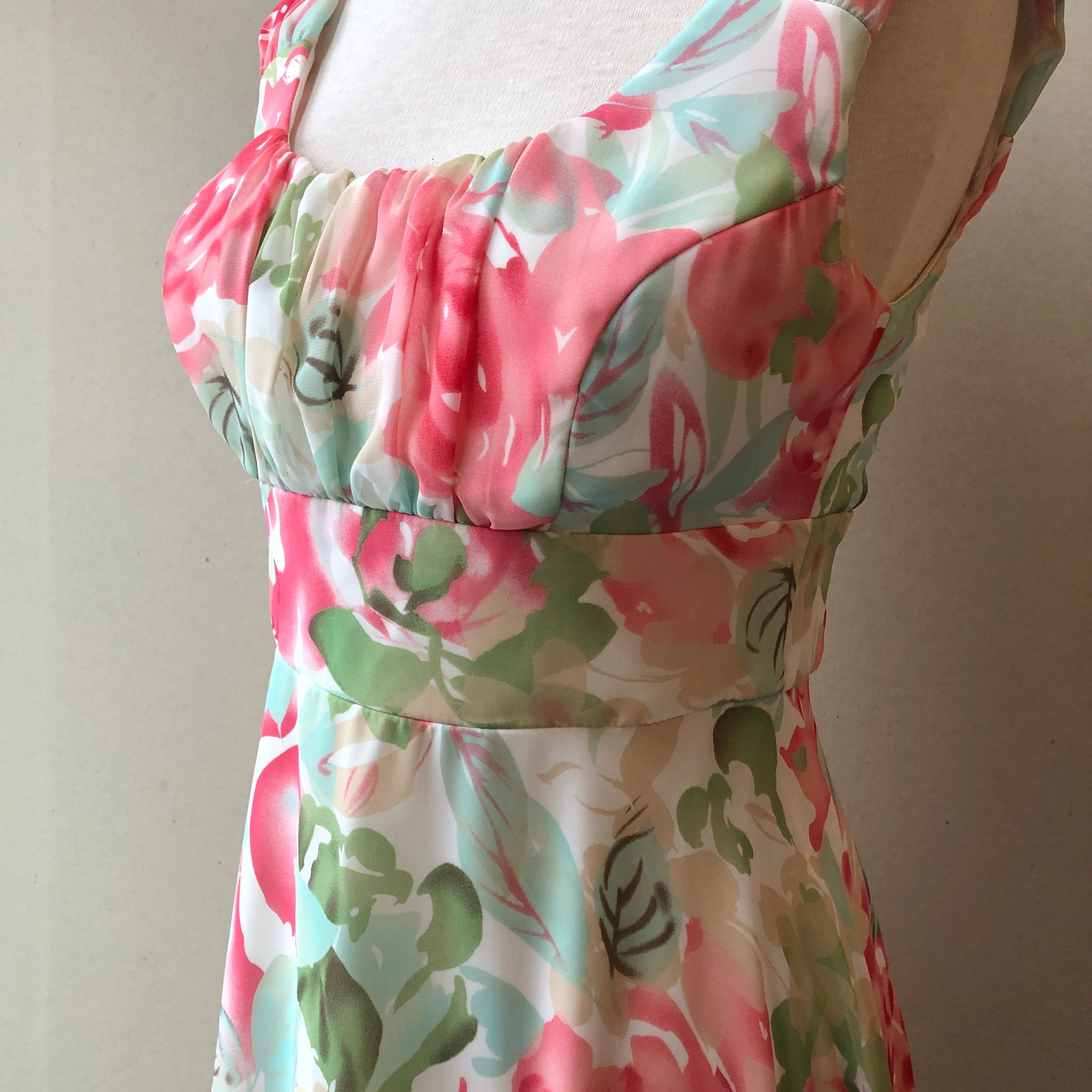 1990’s Lined Dressbarn Romantic Floral Dress, Size 4