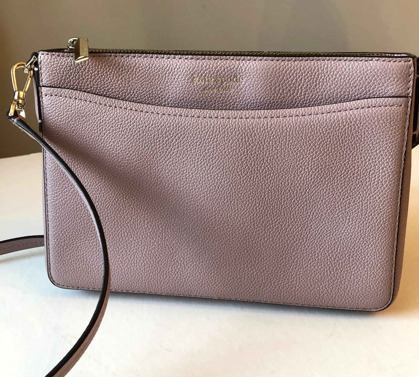 Pre-owned Never Worn Kate Spade Margeaux Mauve Pebble Leather Crossbody Bag