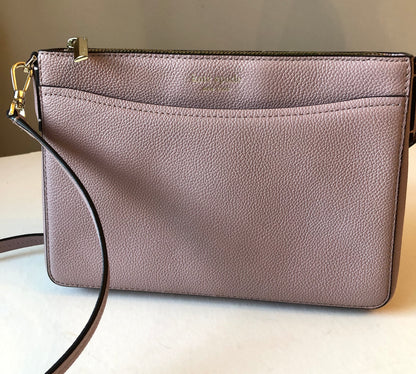 Pre-owned Never Worn Kate Spade Margeaux Mauve Pebble Leather Crossbody Bag