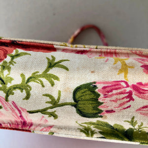 Vintage 1950/60’s Margaret Smith Poppy Floral Print Tote Handbag