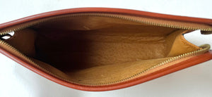MCM Logo Brown Leather Clutch Handbag