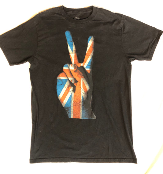 Vintage Heavyweight Champs Union Jack Peace Sign T-Shirt, Size Men’s Large