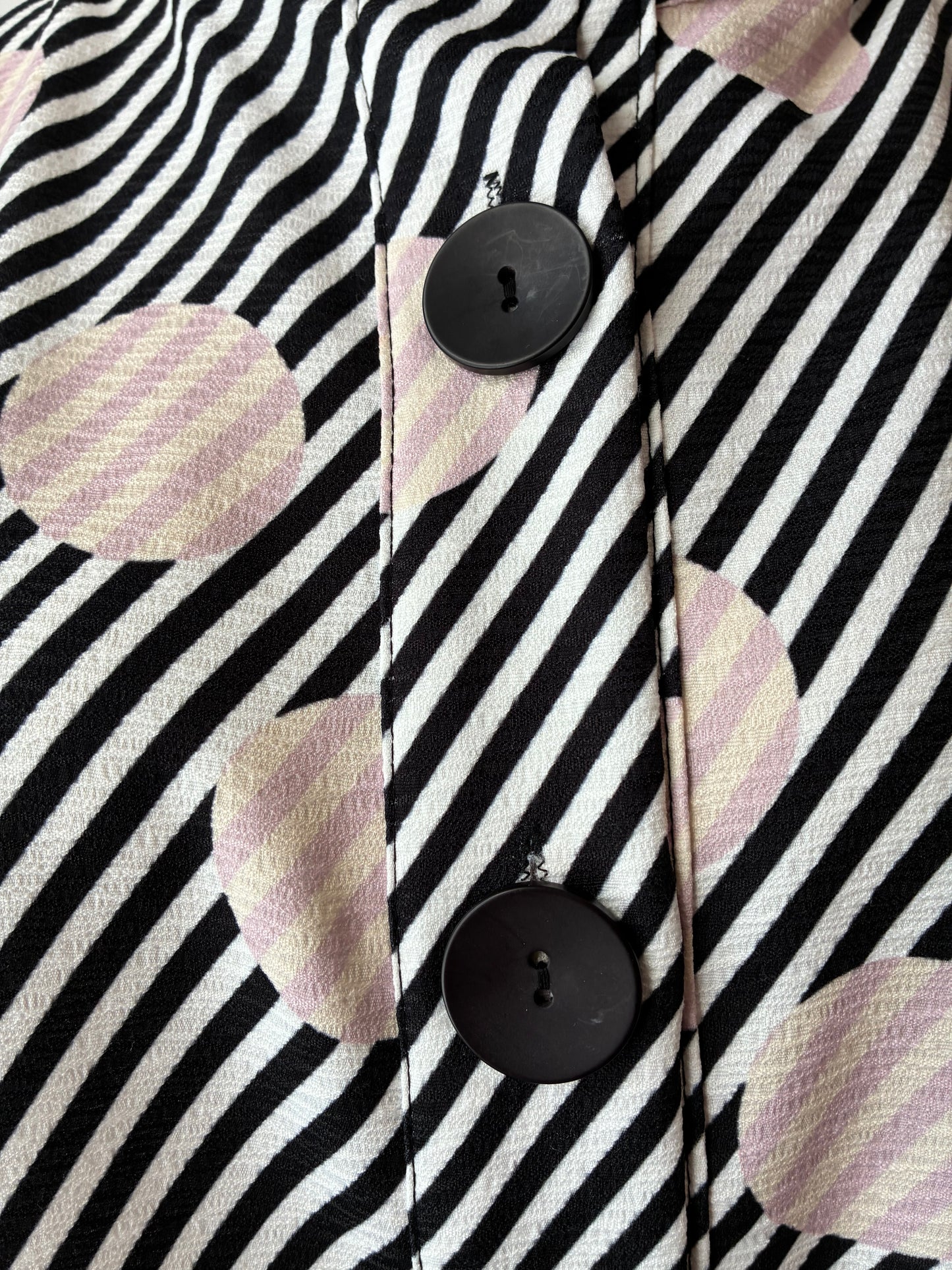 Damee Stripe Dot Button Jacket, Material: 100% Polyester, Size: Large