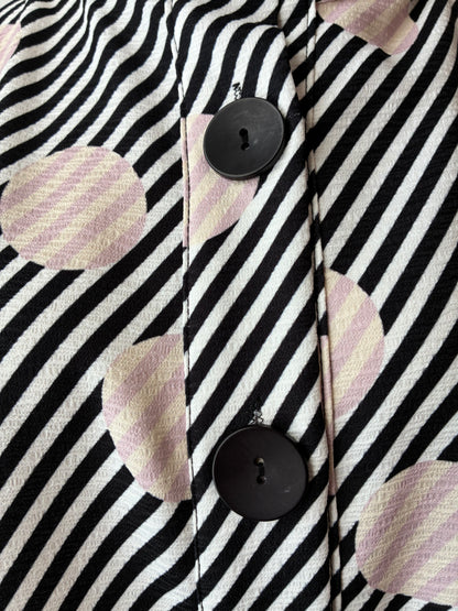 Damee Stripe Dot Button Jacket, Material: 100% Polyester, Size: Large