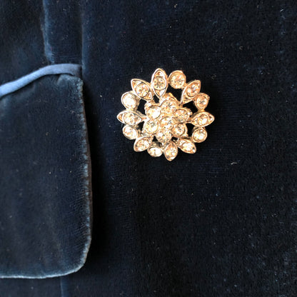 Vintage Bloomingdale’s Deep Navy Velvet, Satin, & Rhinestone Evening Blazer, Size Small P (4/6)