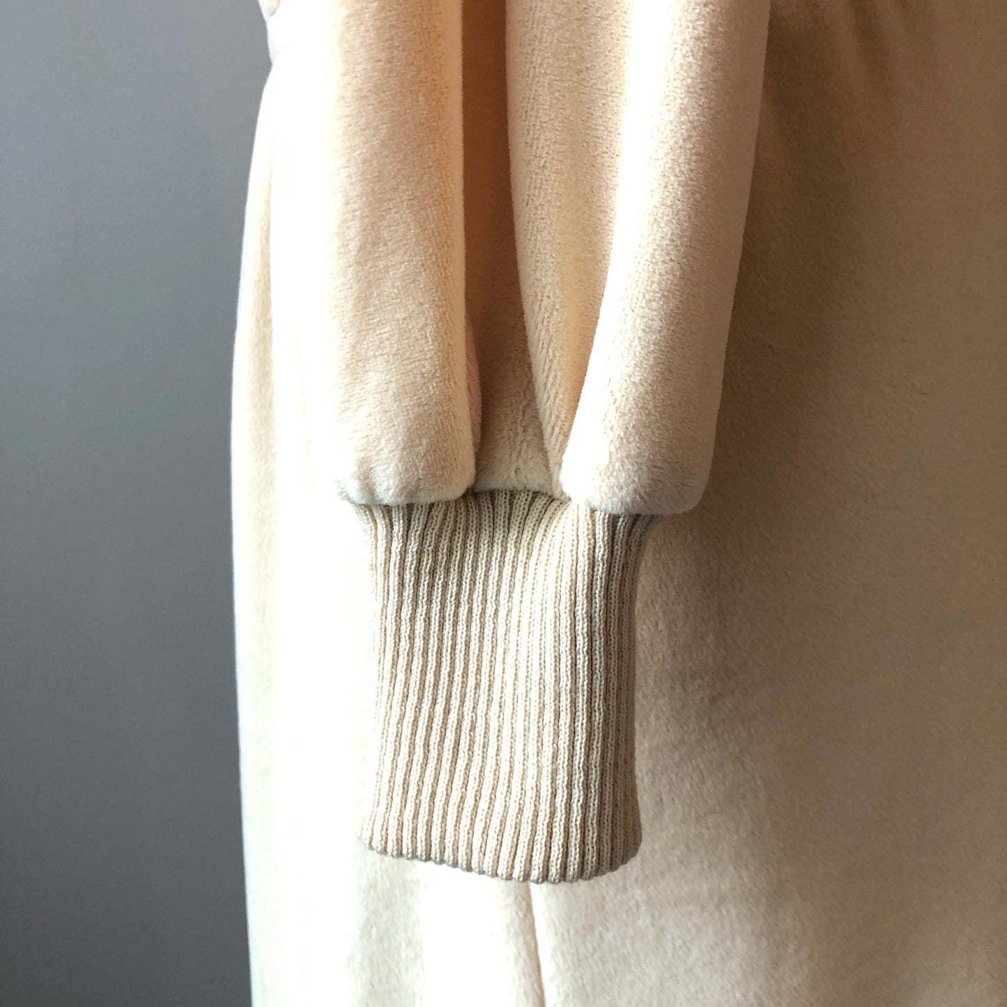 1970’s Non-Stop Velour Elastic Waist Banded Pullover Dress, Size Med