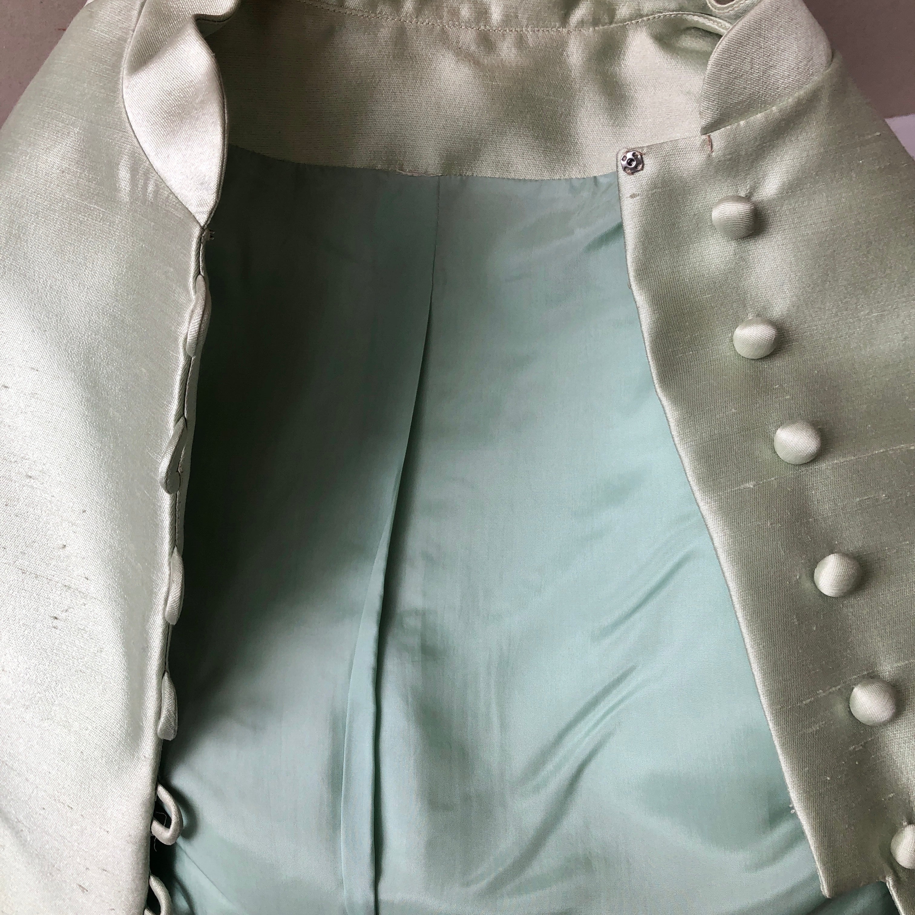1960’s Parnes Feinstein 2PC Silk and Lace Dress and Jacket, Size 8/10