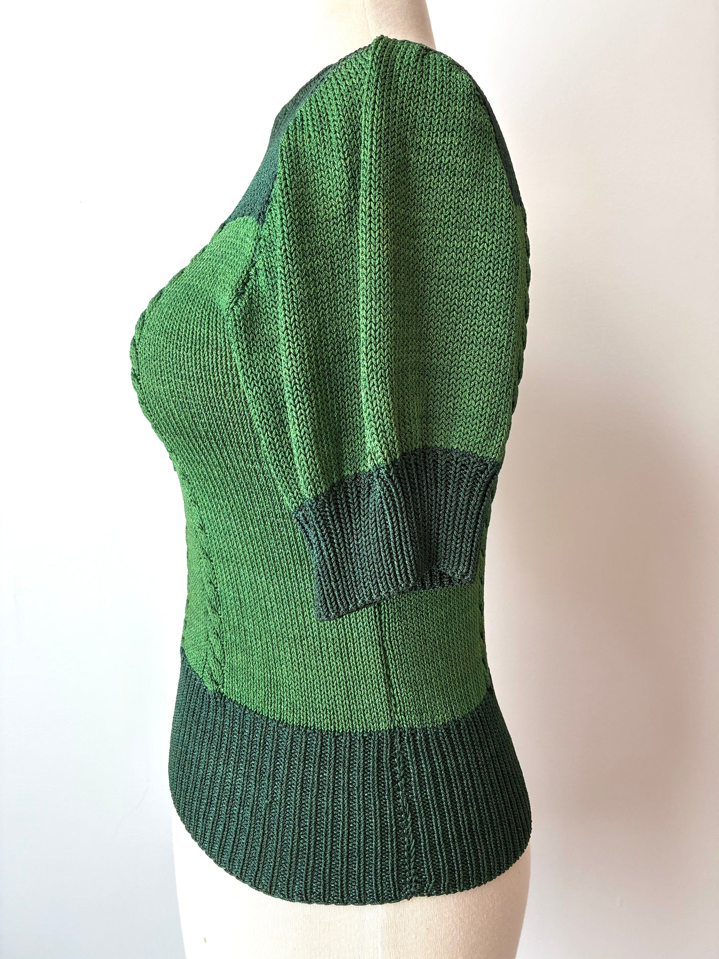 1940’s Handmade Wartime Short Sleeve Sweater, Size: Small