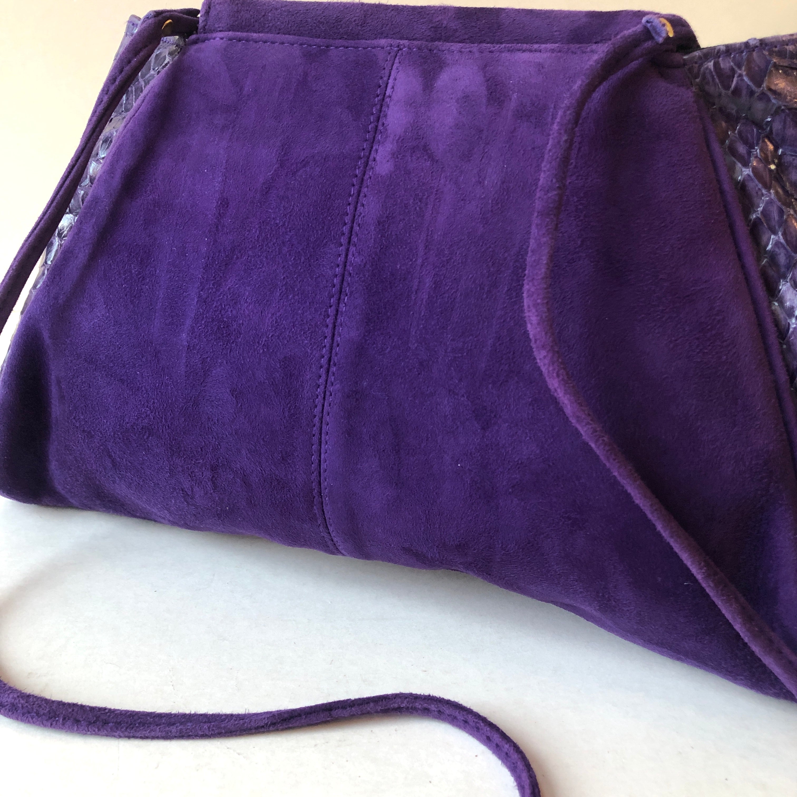 1980’s Purple Suede & Reptile Handbag