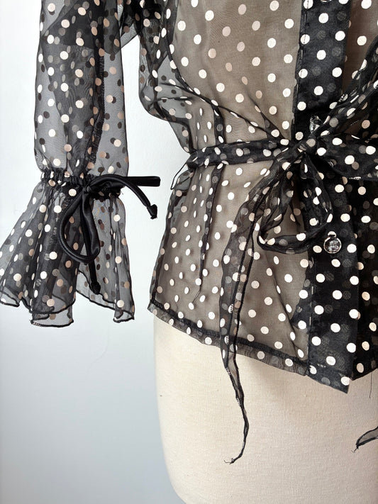 R&K Polka Dot Organza, With Tags, Material: 100% Polyester, Size: 10