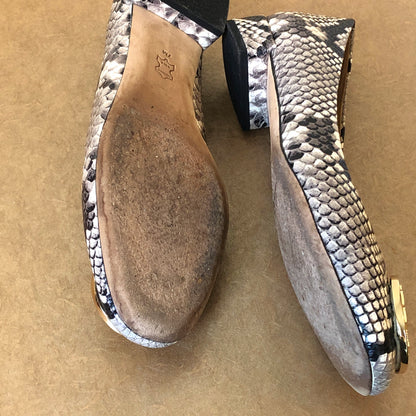 Pre-Owned Reptile Print Leather Benton Ballet Flats, Size 7 M