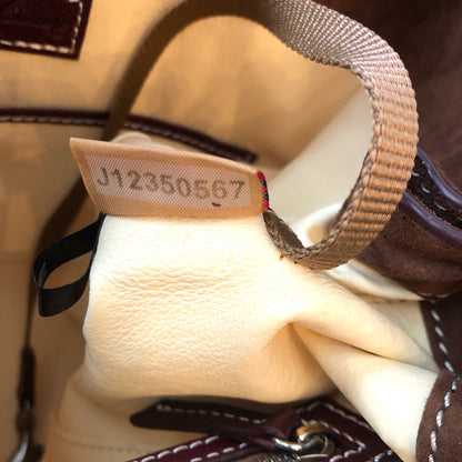Pre-Owned Dooney & Bourke Burgundy Florentine Leather Toscana Side Zip Satchel with Removable Canvas/Lthr Strap