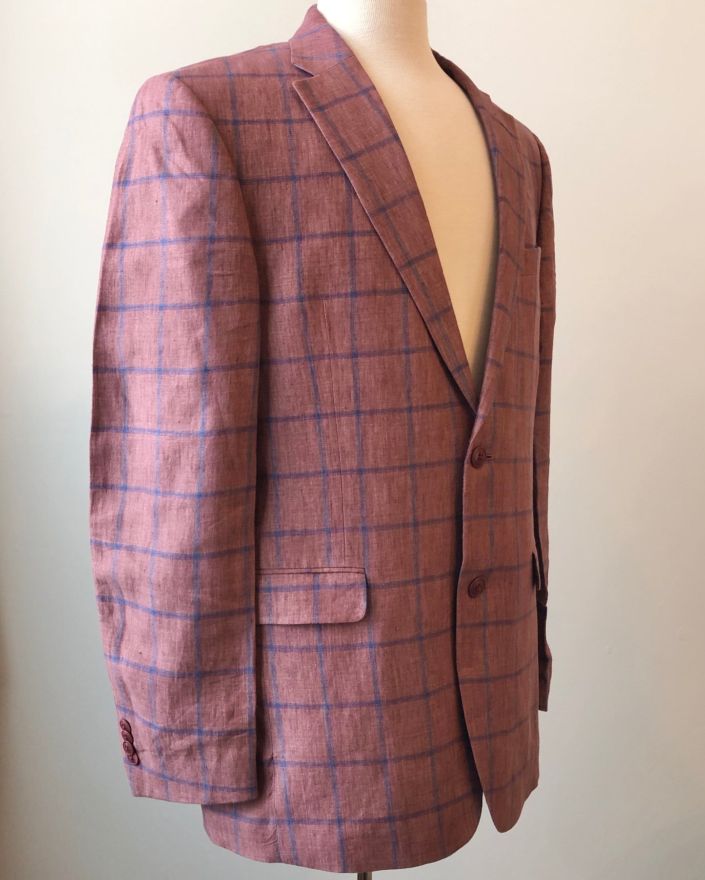 Tommy Hilfiger Men’s Checkered Linen Sport Coat, Size 40 Regular