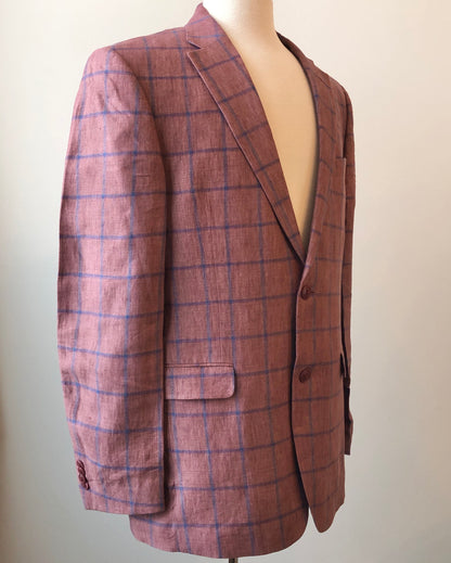 Tommy Hilfiger Men’s Checkered Linen Sport Coat, Size 40 Regular