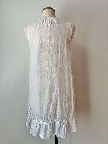 Artisan NY White Babydoll Sleep-dress, 100% Cotton, Size Medium