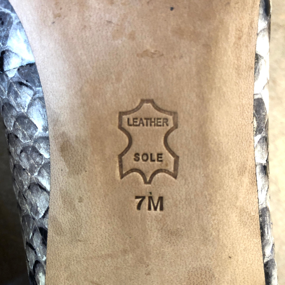 Pre-Owned Reptile Print Leather Benton Ballet Flats, Size 7 M