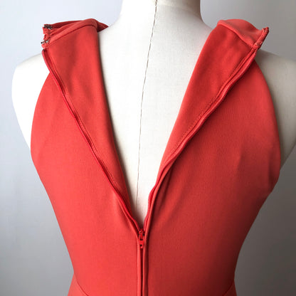 1970’s Goddess Style Poly knit Halter Maxi Dress, Size Medium (8)