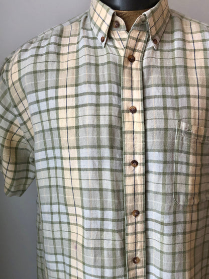 Woods & Gray Plaid Linen/Cotton Blend Shirt, Size Men’s Large
