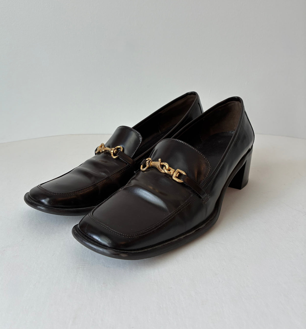 1990’s Pre-Owned Coach Dark Brown Leather Women’s Loafers, Size: 8B (With Box)