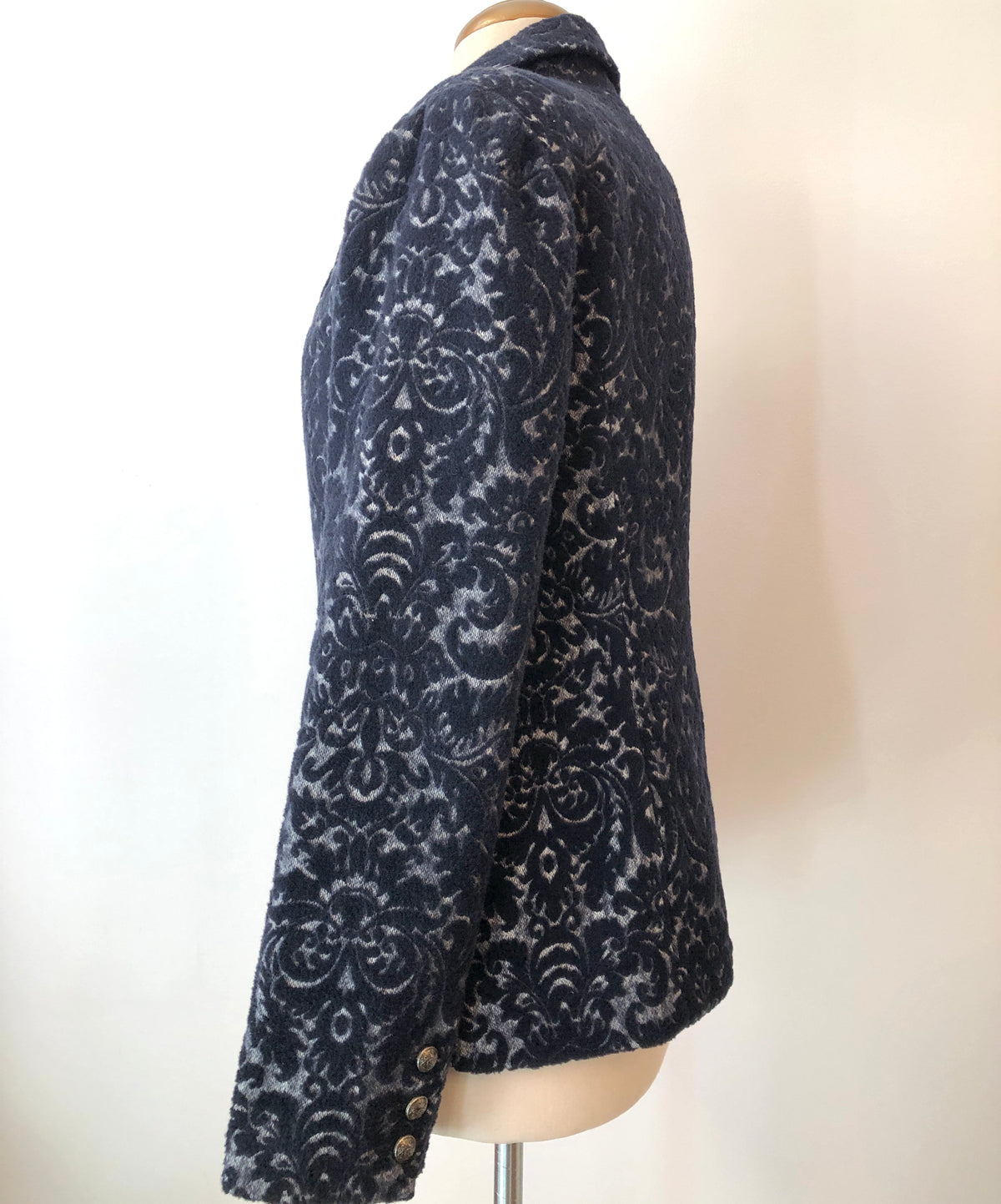 Pre-Owned Cabi Soft Wool Blend Paisley Jacquard Single Button Jacket, Size 6/8