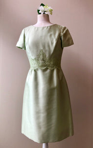 1960’s Parnes Feinstein 2PC Silk and Lace Dress and Jacket, Size 8/10