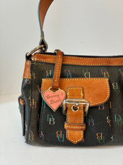 Pre-Owned Y2K Dooney & Bourke Rainbow Monogram Leather Shoulder Bag