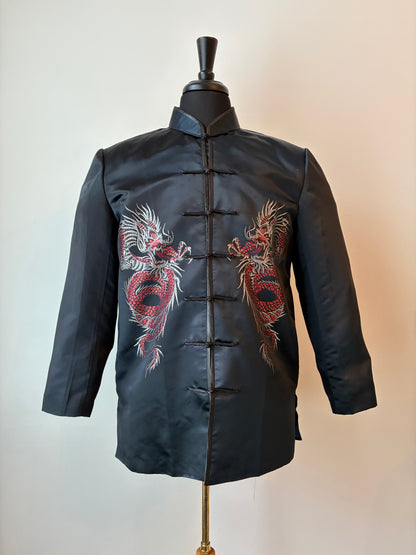 Jim Hon Chinese Dragon Tang Jacket, Size: M/L, Satin