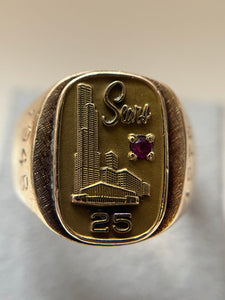 Vintage 14K Sears Anniversary Ruby Ring, Size: 9