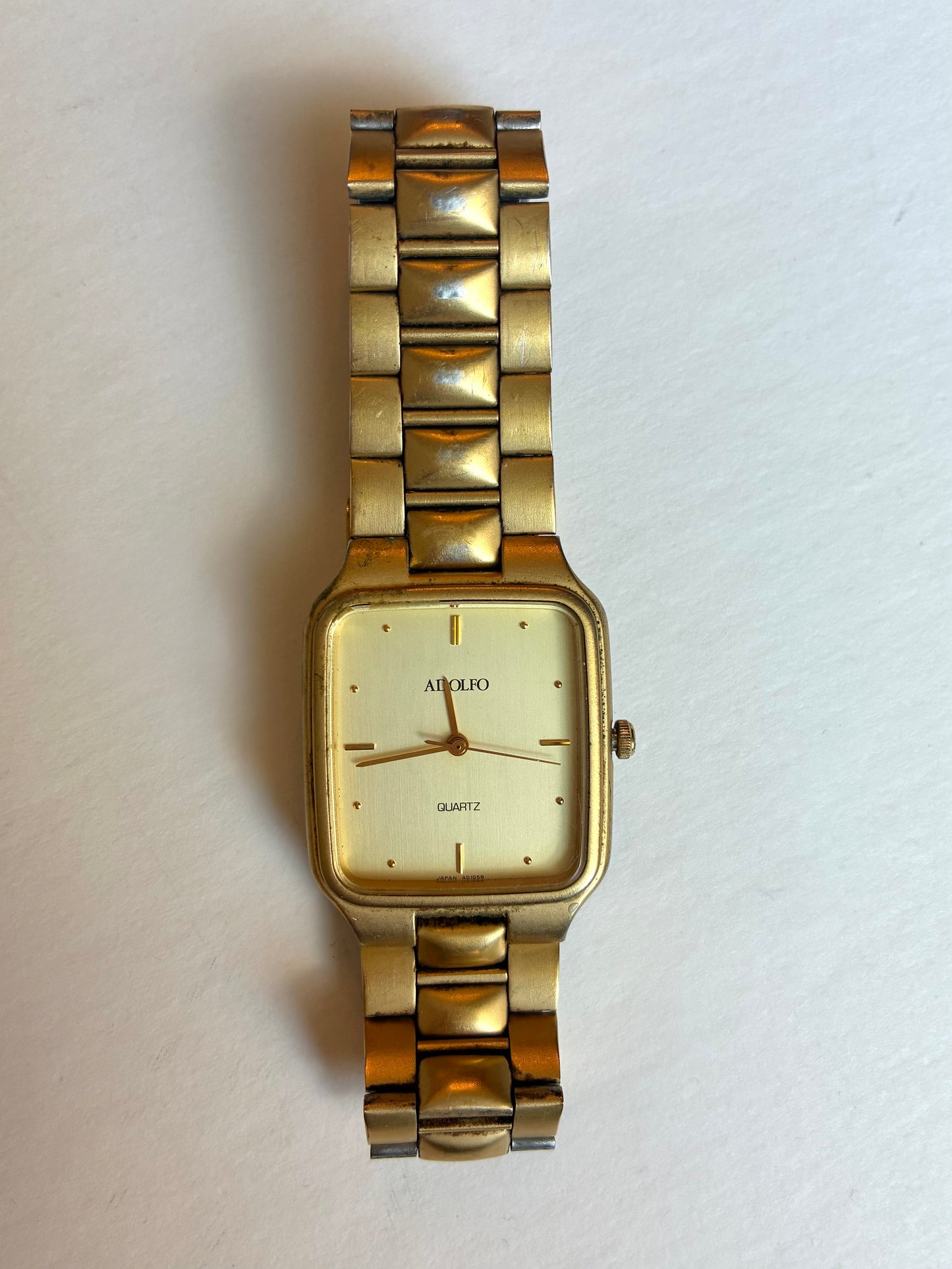 1980’s Adolfo Quartz Gold-Tone Dress Watch (Working w/ New Battery)