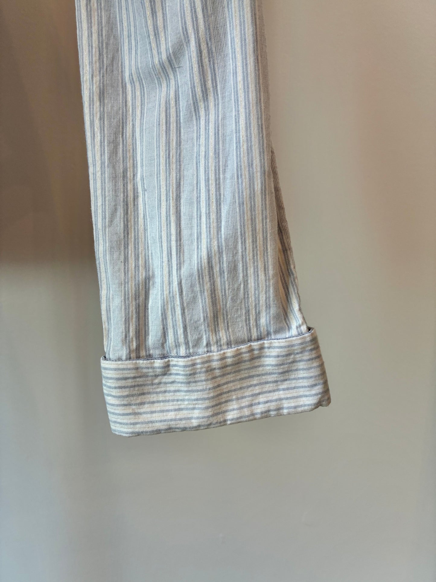 Kolor Pinstripe Blocking Button Down Shirt, 99% Cotton, Size: Medium