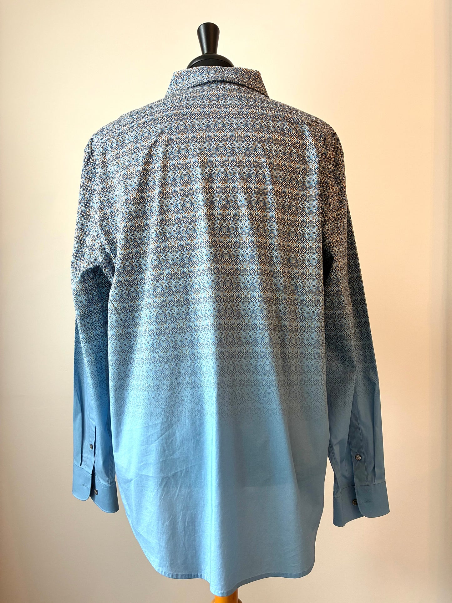 Perry Ellis Pixelated Button Down Shirt, Size: XXL, Material: Cotton