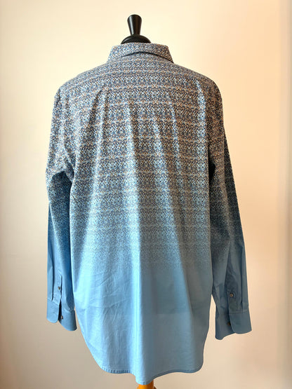 Perry Ellis Pixelated Button Down Shirt, Size: XXL, Material: Cotton
