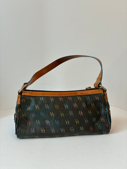 Pre-Owned Y2K Dooney & Bourke Rainbow Monogram Leather Shoulder Bag