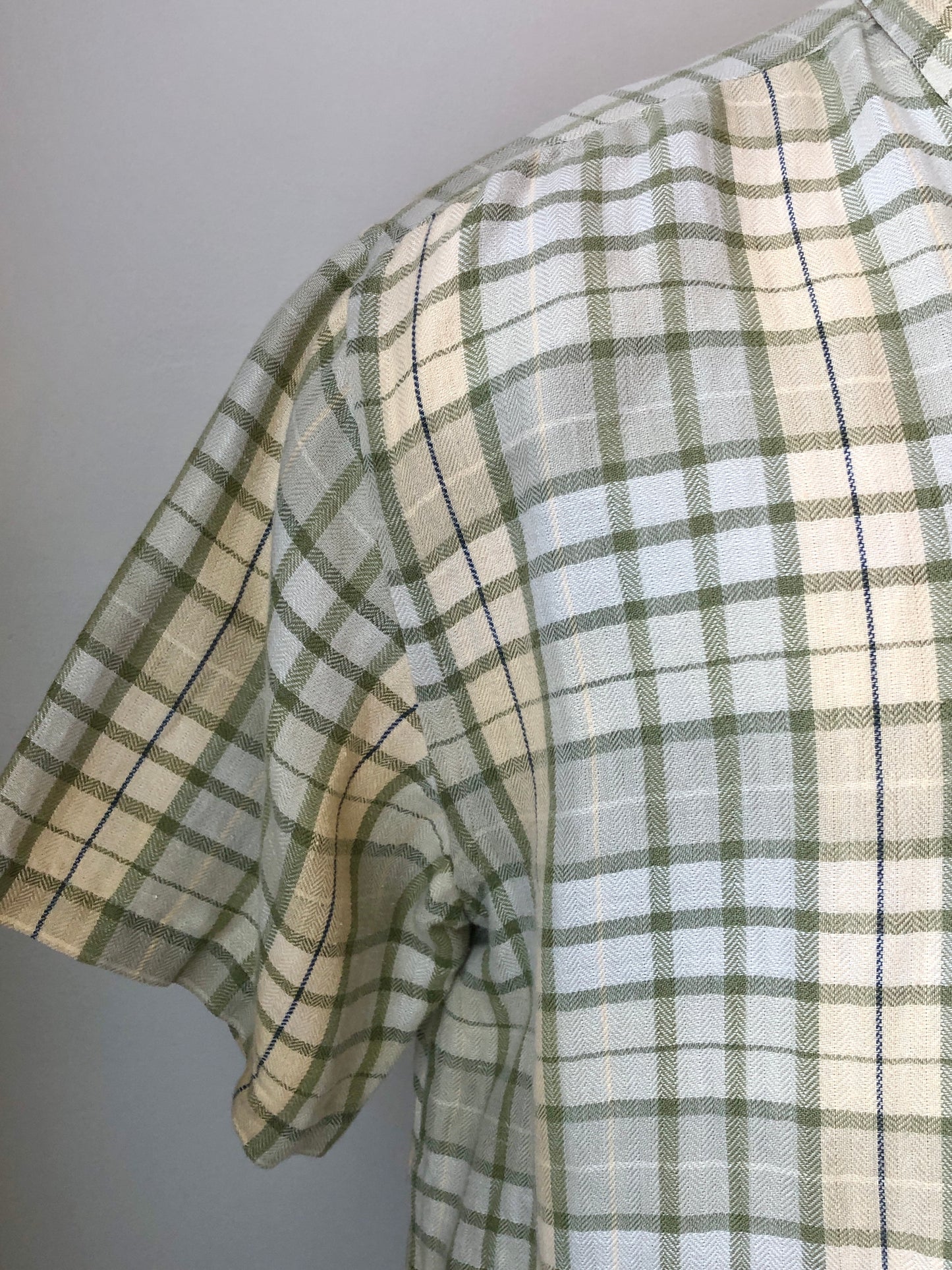 Woods & Gray Plaid Linen/Cotton Blend Shirt, Size Men’s Large