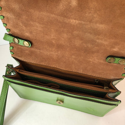 Pre-Owned Patricia Nash Tooled Leather Convertible Cross Body Handbag, with Dust Bag