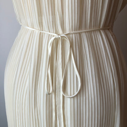 1950’s Barbazon Sheer Pleated Woven Nylon and Lace Nightgown, Size Medium/Large