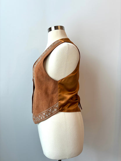 1980’s Agapo Collection Suede Genuine Leather Vest, Size: Medium/Large