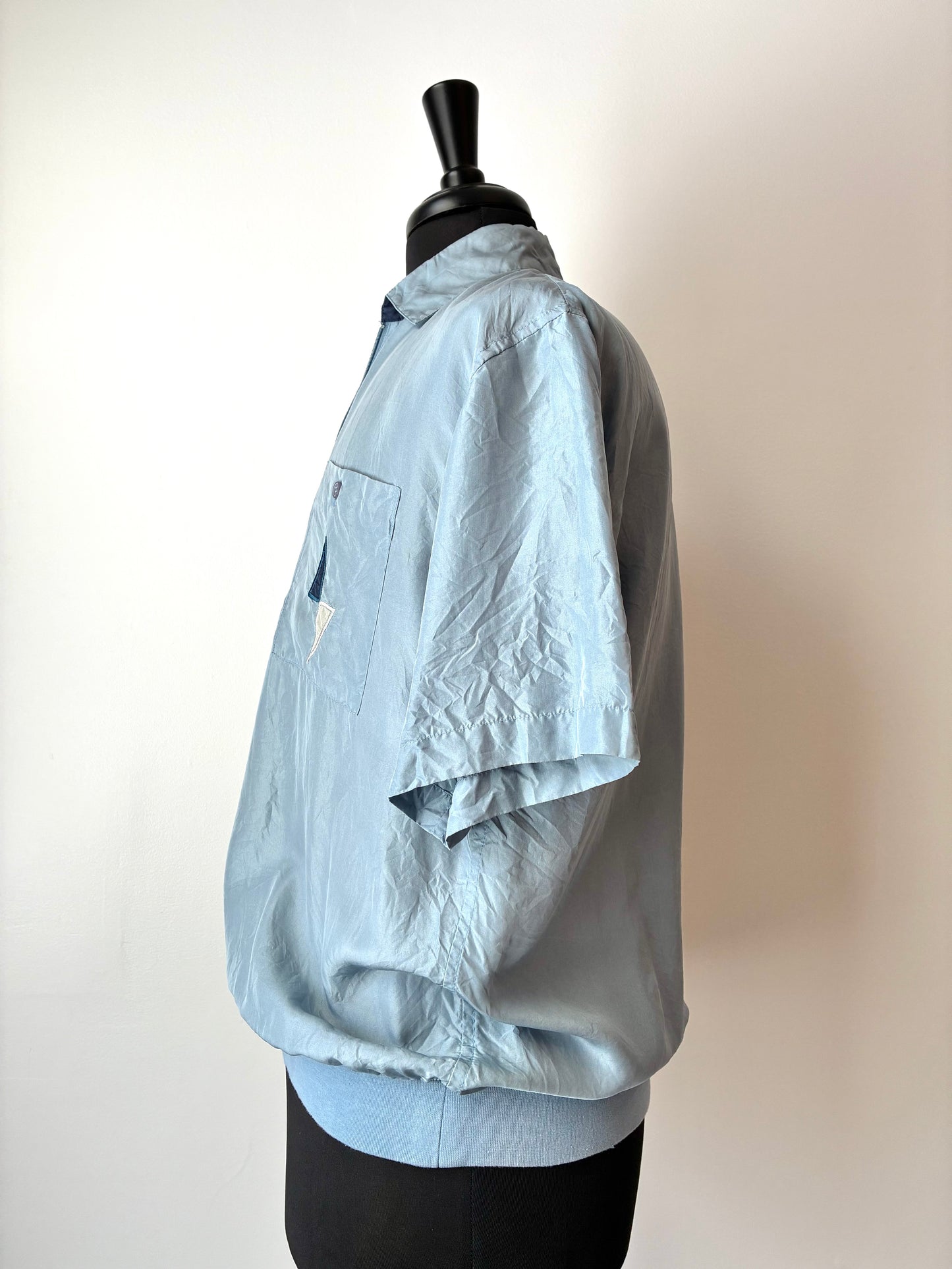 80’s Personal Choice Silk Banded Shirt, Size: Medium