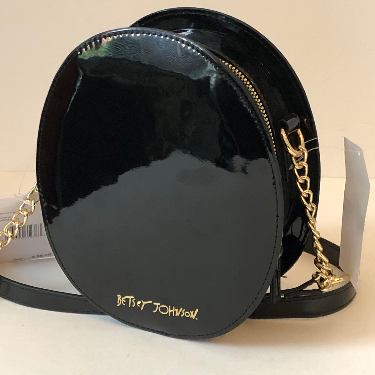 NWT Pre-Owned Betsey Johnson Patent Leather Multi Media Kitsch Crossbody Bag