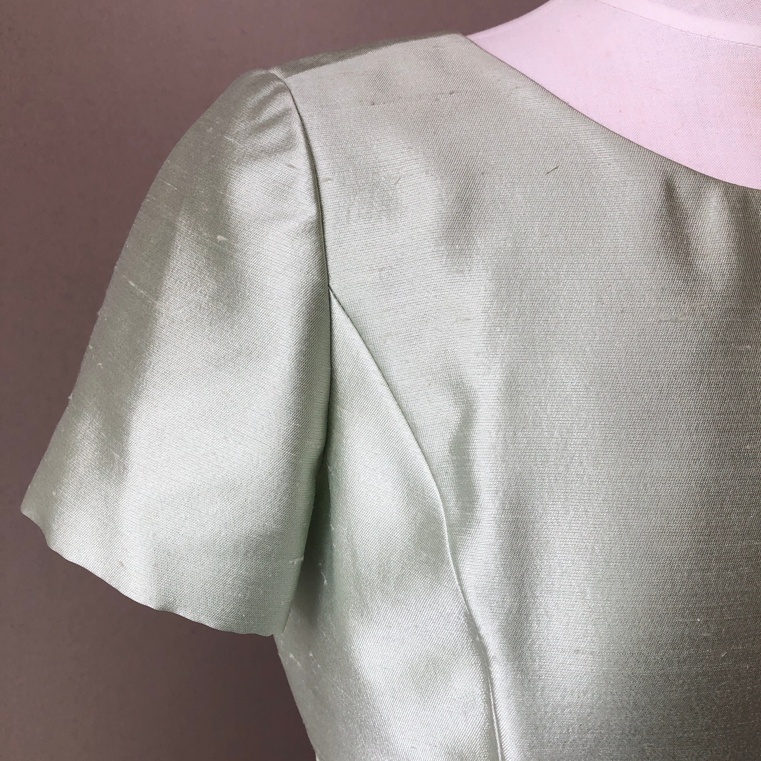 1960’s Parnes Feinstein 2PC Silk and Lace Dress and Jacket, Size 8/10