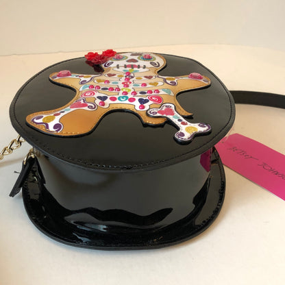 NWT Pre-Owned Betsey Johnson Patent Leather Multi Media Kitsch Crossbody Bag