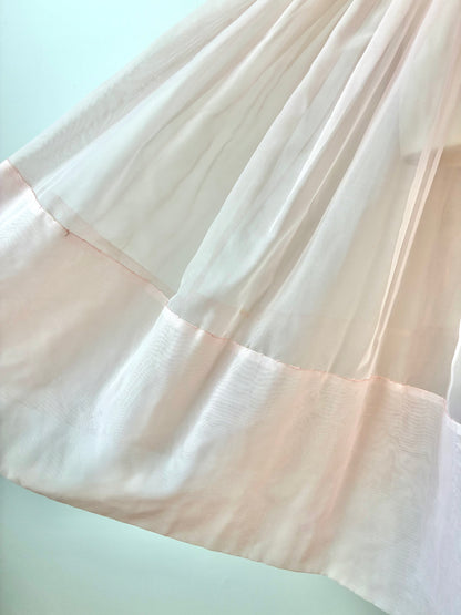 1950’s Soft Tulle Overlay Skirt With Satin Sash, Size: Medium