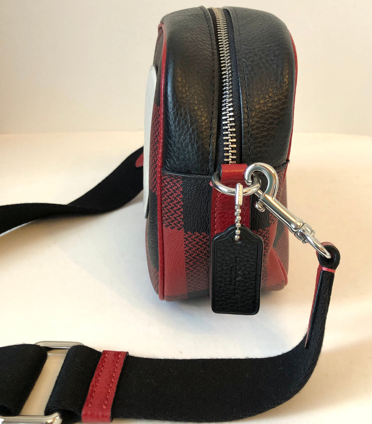 Pre-Owned Coach Buffalo Plaid Leather Dempsey Camera Bag